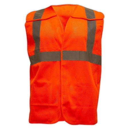 Magid High Visibility Vest 2XL, 3XL Class 2 , Hook & Loop 3 Pockets SVBA5-O-2X3X
